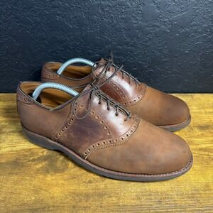 Walk-Over Style 78543 Brown Leather Oxford Saddle Shoes Mens 9.5 D